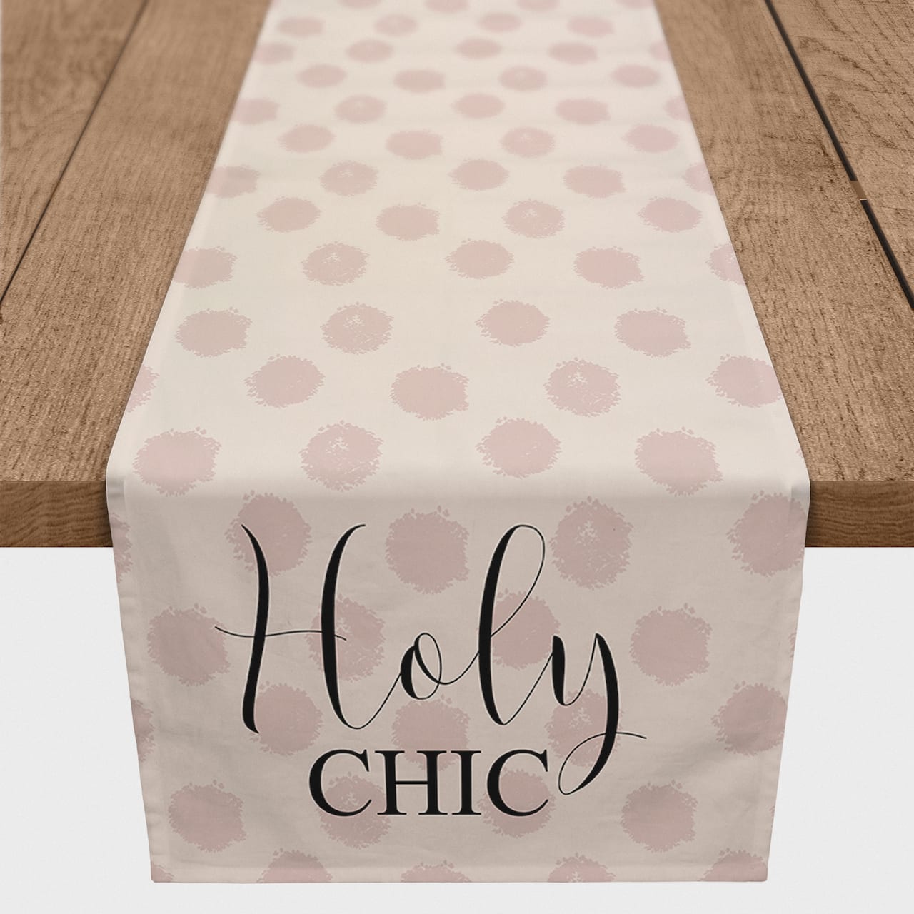 Holy Chic Pink Polka 16" x 72" Cotton Twill Runner